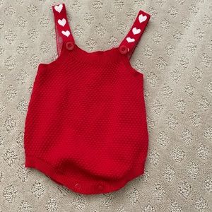 Cat & Jack Red Heart Romper 6-9 month .
